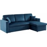 Canap dangle convertible en velours bleu ptrole 3 places. fauteuil dangle rversible coffre rangement ...