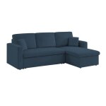 Canap dangle convertible en velours ctel bleu - ida - 3 places. fauteuil dangle rversible coffre ...