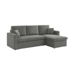 Canap dangle convertible en velours ctel gris clair - ida - 3 places. fauteuil dangle rversible coffre ...