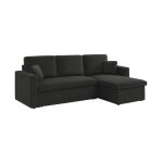 Canap dangle convertible en velours ctel gris fonc - ida - 3 places. fauteuil dangle rversible coffre ...