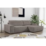 Canap� dangle droit convertible en velours c�tel� marron amelia