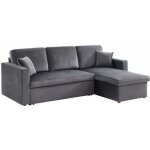 Canap� dangle convertible en velours gris fonc� 3 places. fauteuil dangle r�versible coffre rangement ...