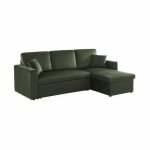 Canap� dangle convertible en velours vert anglais 3 places. fauteuil dangle r�versible coffre rangement ...