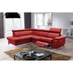 Canap dangle en cuir italien de luxe 5 / 6 places avec relax lectrique et coffre lincoln rouge fonc ...