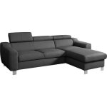 Canap� dangle en cuir italien de luxe 5 places astra gris fonc� angle droit