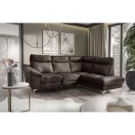 Canap� dangle en cuir italien de luxe 5 places luzini chocolat angle droit