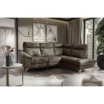 Canap� dangle en cuir italien de luxe 5 places luzini taupe angle droit