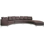 Canap� dangle en cuir marron rotunde - beliani - relaxation - 8 places - design contemporain