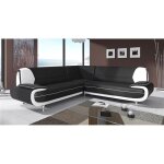 Canap dangle - muza - design contemporain - noir et blanc - simili cuir