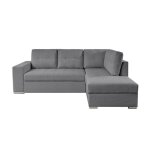 Aden - canap d'angle convertible avec coffre en tissu - gris - angle droit