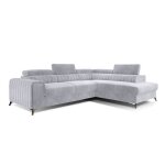 Talisay - canap� dangle droit - 5 places - convertible avec coffre - en velours - gris clair