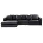 Canap angle  droite 4 places en cuir noir oslo