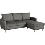 Canapé dangle fixe - 3 places - chipy - tissu lincoln anthracite - pieds bois nature - 192 x 82 x 138 ... Canapé dangle fixe - 3 places - chipy - tissu lincoln anthracite - pieds bois nature - 192 x 82 x 138 ...