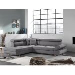 Linea - canap dangle gauche convertible - 5 places - avec ttires - gris clair