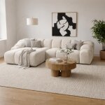 Canap� d?angle lorelia 4 places avec tissu textur� beige - 305 cm