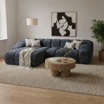 Canap� d?angle lorelia 4 places avec tissu textur� bleu - 305 cm