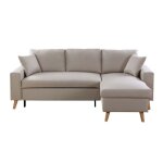 Canap dangle loungitude maria scandinave rversible et convertible - beige - coffre de rangement - 4 ...