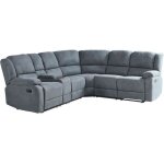 Canap angle manuel 5 places en tissu gris fonc rokke - beliani - relaxation - scandinave - moderne