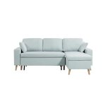 Canapé d'angle maria scandinave réversible et convertible - bleu clair Canapé d'angle maria scandinave réversible et convertible - bleu clair