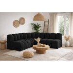 Canap� d?angle modulable arrondi grania - 4 places - 201 cm