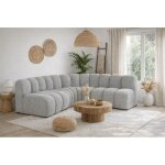 Canap� d?angle modulable arrondi grania gris - 4 places - 201 cm