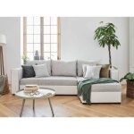 Opale - canap dangle rversible 4 places - convertible - avec coffre - en tissu et simili - gris / blanc ...