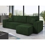 Canapé d angle cezanne best mobilier 4 places vert velours côtelé réversible convertible avec coffre Canapé d angle cezanne best mobilier 4 places vert velours côtelé réversible convertible avec coffre