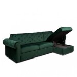 Canap dangle rversible rversible chesterfield convertible express 140 cm matelas 16 cm velours vert ...