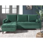 Polar - canap dangle rversible convertible - en velours au design scandinave - 4 places - vert