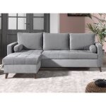 Polar - canap dangle rversible convertible - en velours au design scandinave - 4 places - gris clair ...