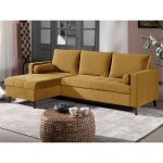 Polar - canap dangle rversible convertible - en velours au design scandinave - 4 places - jaune