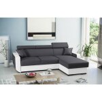 Dustin - canap dangle rversible - 4 places - convertible avec coffre - ttires rglables - blanc / ...