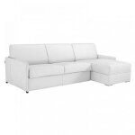 Canap� dangle r�versible sun convertible express 140cm cuir vachette blanc cass� matelas �paisseur 16cm ...
