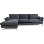 Galway - canap dangle gauche 4 - 5 places velours gris