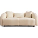 Canap� arrondi 2 places en tissu boucl� beige - bruno