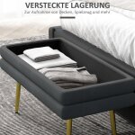 Canap� banquette rembourr�e rangement avec aspect velours gris canap� - lit pieds en acier tabouret de ...