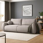 Canap� bravo 2?en?1 cappuccino avec fonction couchage et coffre se transforme facilement en canap� d?angle ...