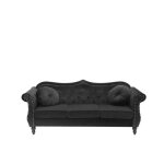 Canapé chesterfield 3 places en velours noir - beliani - skien - Élégance - chic - moelleux Canapé chesterfield 3 places en velours noir - beliani - skien - Élégance - chic - moelleux