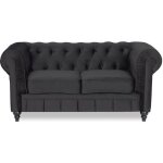 Canapé chesterfield velours 2 places altesse noir Canapé chesterfield velours 2 places altesse noir