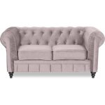 Canapé chesterfield velours 2 places altesse taupe Canapé chesterfield velours 2 places altesse taupe