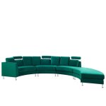 Canap circulaire modulable en velours vert fonc 8 places rotunde