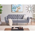 Canap clic - clac - manon - 3 places - velours gris - convertible