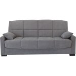 Canap clic clac 3 places - gris clair - matelas 14 cm - 130 x 190 cm - megan