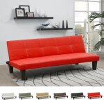 Canap� clic clac convertible 3 places similicuir �conomique topazio - rouge - design - contemporain