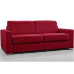 Canap� convertible 2 - 3 places excellence 120 cm matelas memory 18 cm inclus polyur�thane rouge
