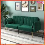 Canap� convertible 2 places - akozon - 10324 - rev�tement effet velours - dossier 3 positions - m�canisme ...
