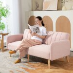 Canap� convertible 2 places - akozon - design scandinave - dossier inclinable 3 positions - tissu aspect ...