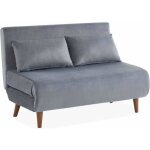 Canap� convertible 2 places gris fonc� - guesta - pieds bois. banquette. dossier inclinable