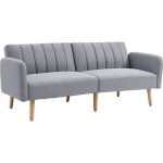 Homcom - canapé - lit - mousse - 173x75x73cm - gris clair Homcom - canapé - lit - mousse - 173x75x73cm - gris clair