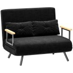 Canap� convertible 2 places homcom - dossier r�glable � 5 niveaux et 2 coussins - tissu effet velours ...